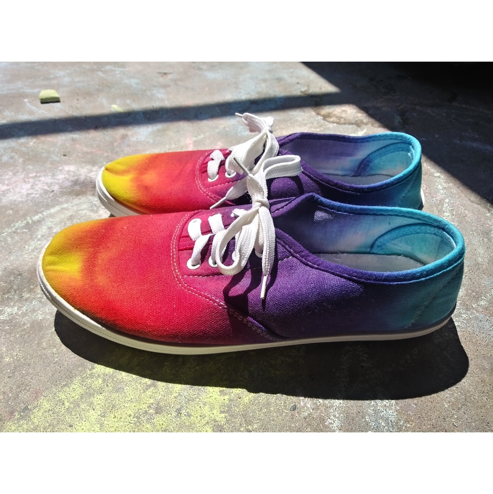 Hand dyed tie dye Bobbie Brooks canvas shoes